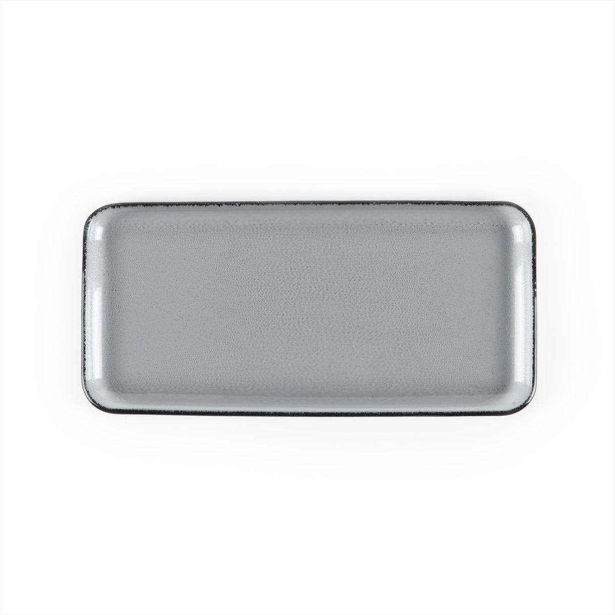 Turgla Fusion Glass 12.25" x 6" x h:1" Rectangular Charcoal Glass Platter (1 each)