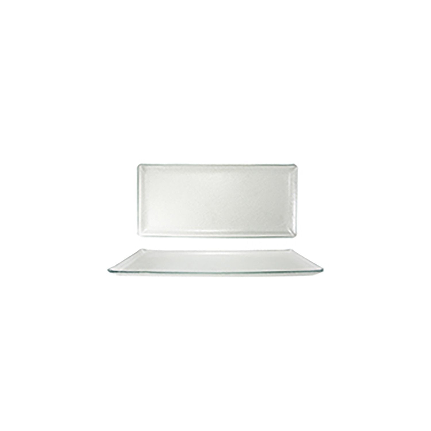 Turgla Fusion Glass 18" x 8" x h:1" Rectangular Clear Glass Platter (1 each)