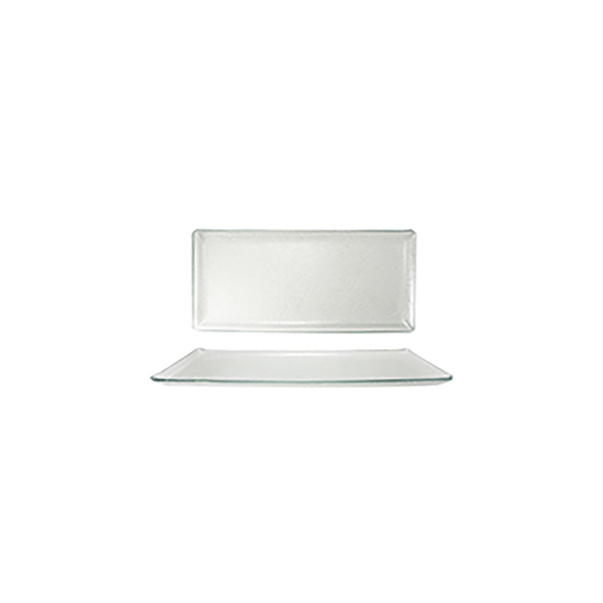 Turgla Fusion Glass 18" x 8" x h:1" Rectangular Clear Glass Platter (1 each)