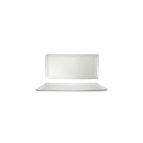 Turgla Fusion Glass 18" x 8" x h:1" Rectangular Clear Glass Platter (1 each)