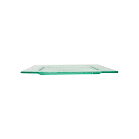 Turgla Fusion Glass 8.75" x 8.75" Square Clear Glass Plate (Set of 2)
