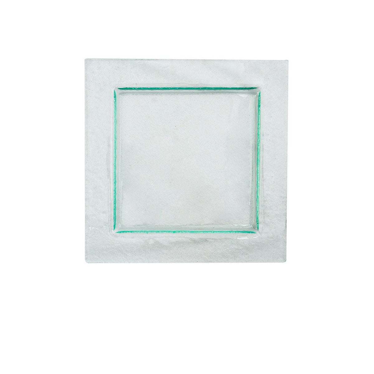 Turgla Fusion Glass 17.75" x 17.75" x h:0.5" Square Clear Glass Platter (1 each)
