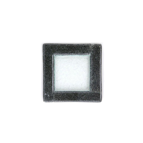 Turgla Fusion Glass 6" x 6" Square Black Glass Plate (Set of 4)