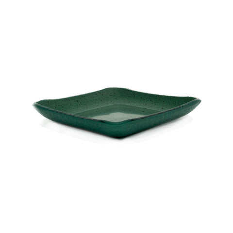 Turgla Fusion Glass 5.75" x 5.75" Square Agave Glass Plate (Set of 2)