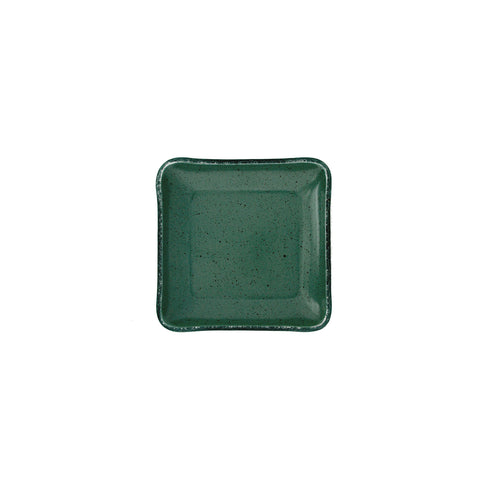 Turgla Fusion Glass 5.75" x 5.75" Square Agave Glass Plate (Set of 2)