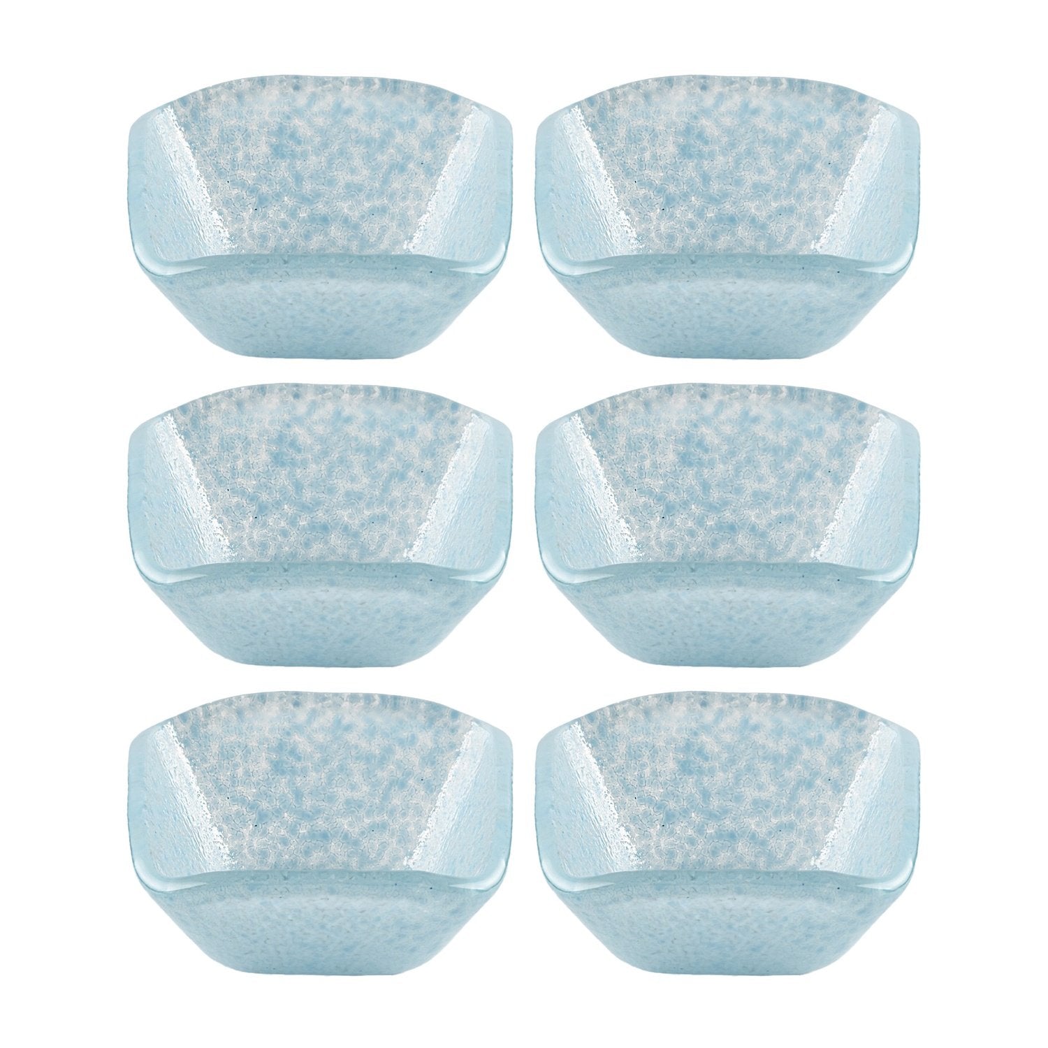 Glass Dinnerware 2.25" x 2.25" x h:1.5" 2 oz. Square Blue Glass Ramekin (Set of 6)