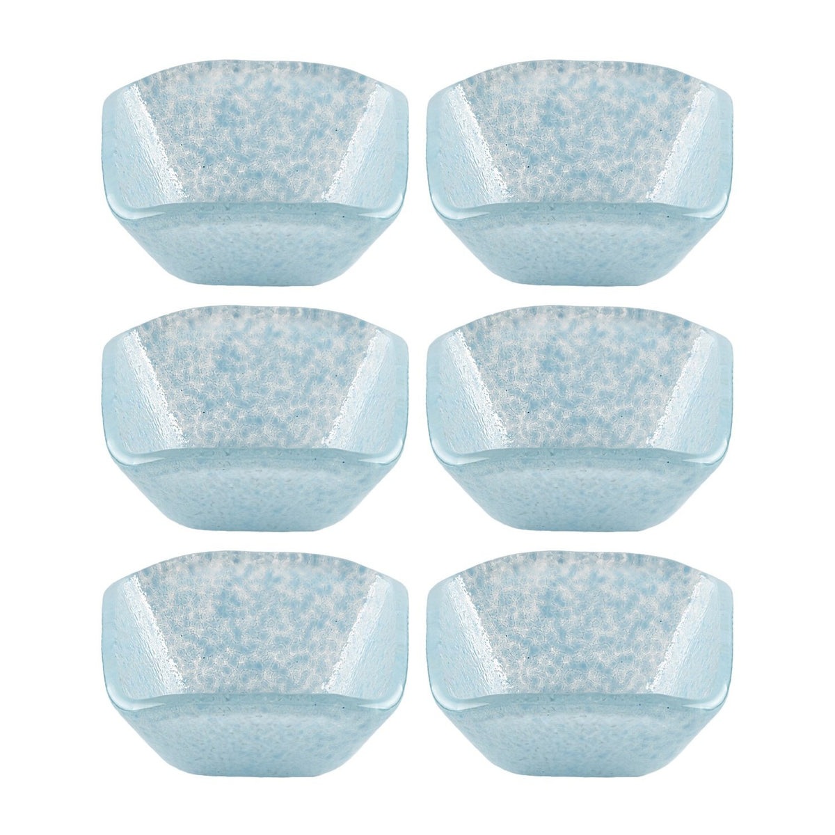 Glass Dinnerware 2.25" x 2.25" x h:1.5" 2 oz. Square Blue Glass Ramekin (Set of 6)