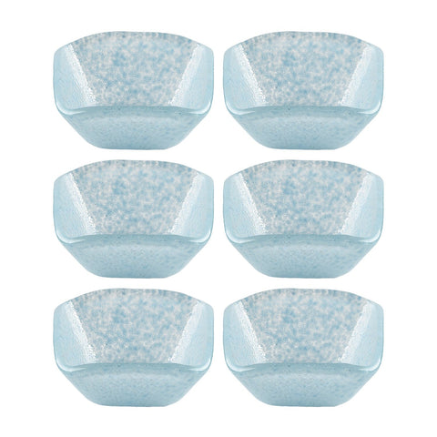Glass Dinnerware 2.25" x 2.25" x h:1.5" 2 oz. Square Blue Glass Ramekin (Set of 6)