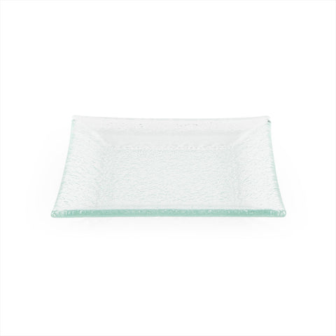 Glass Dinnerware 6.25" x 6" Square Clear Glass Plate (Set of 4)