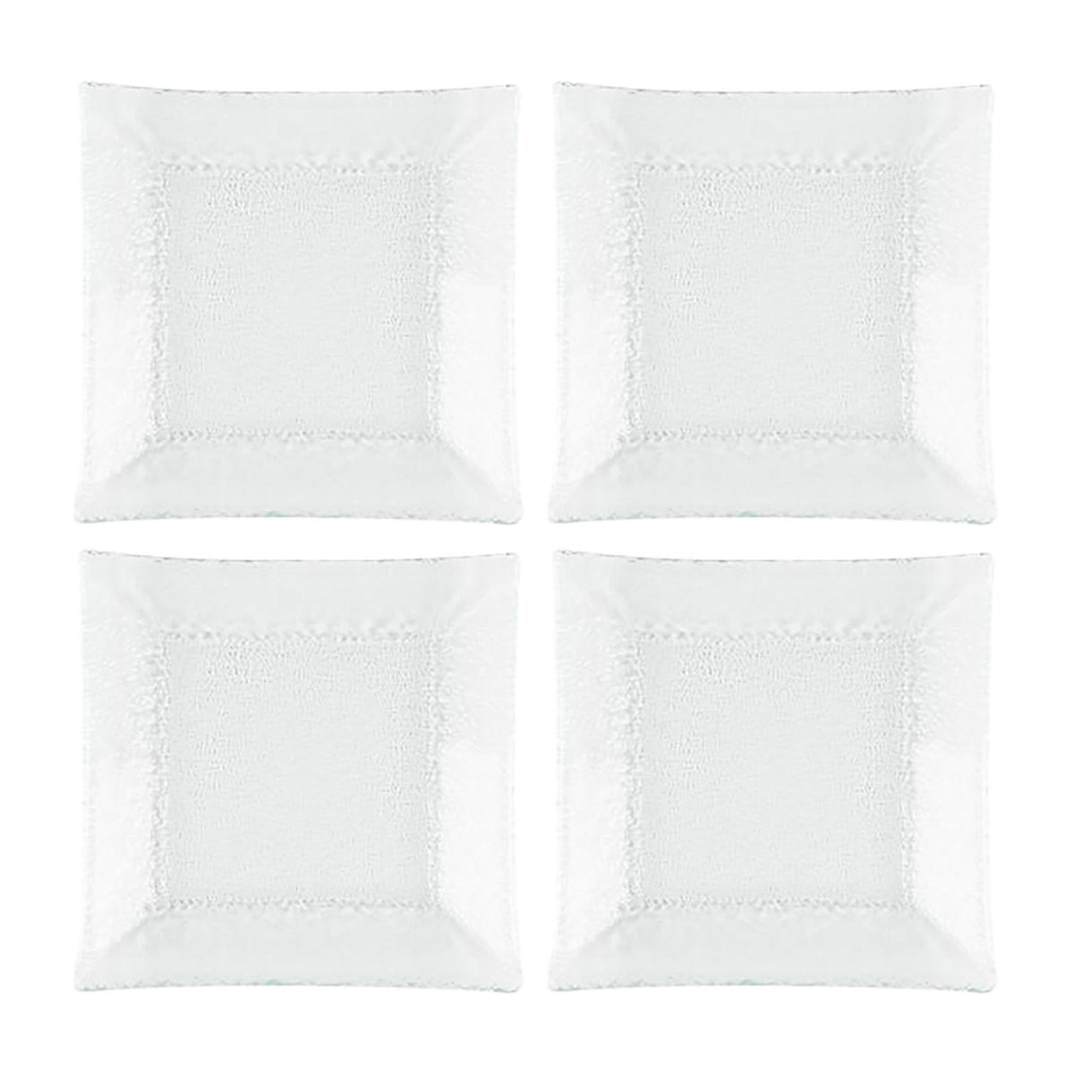 Glass Dinnerware 6.25" x 6" Square Clear Glass Plate (Set of 4)