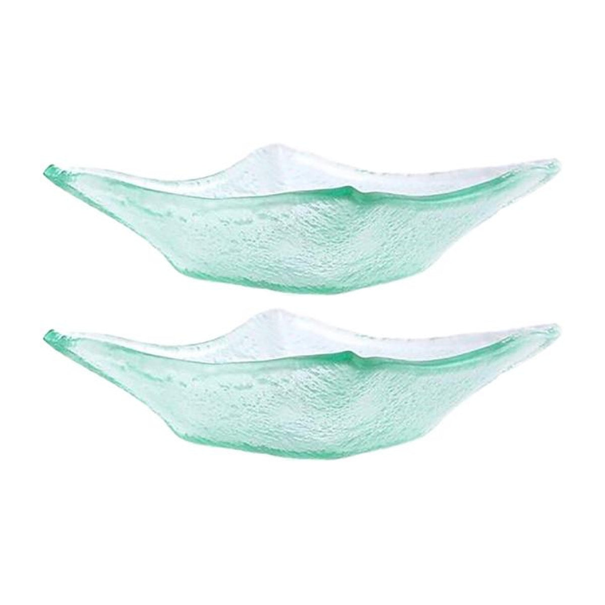 Glass Dinnerware 7.5" x 7.5" x h:2" 15 oz. Square Clear Glass Deep Plate (Set of 2)