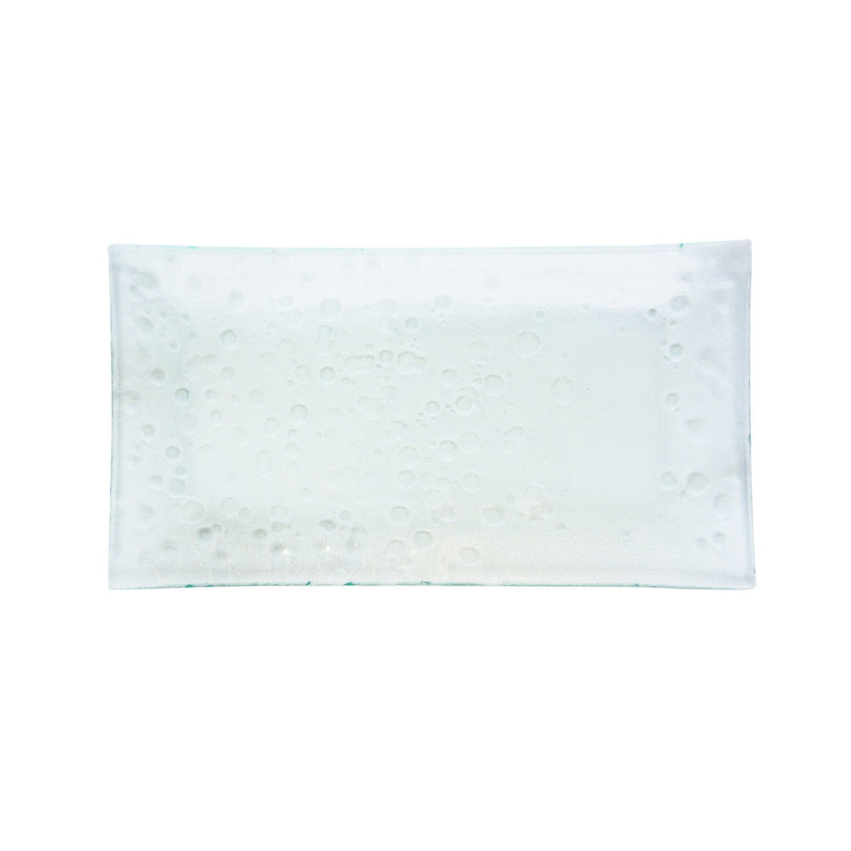 Turgla Fusion Glass 14" x 7" x h:0.75" Rectangular Clear Glass Platter (1 each)