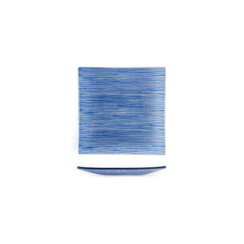 Glass Dinnerware 7.75" x 7.75" Square Blue Glass Plate (Set of 2)
