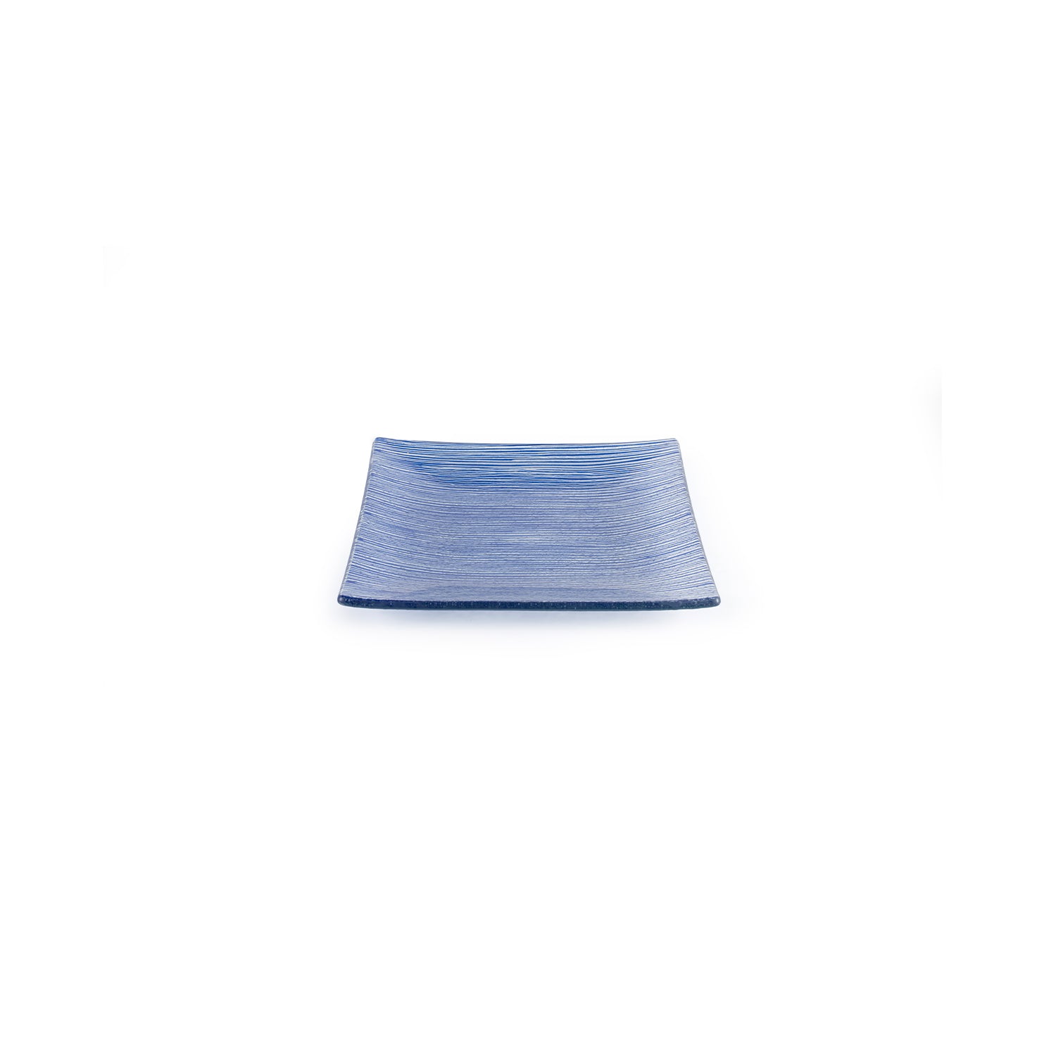 Glass Dinnerware 7.75" x 7.75" Square Blue Glass Plate (Set of 2)