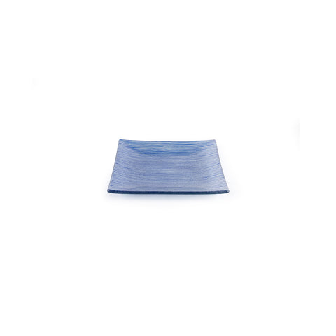 Glass Dinnerware 7.75" x 7.75" Square Blue Glass Plate (Set of 2)