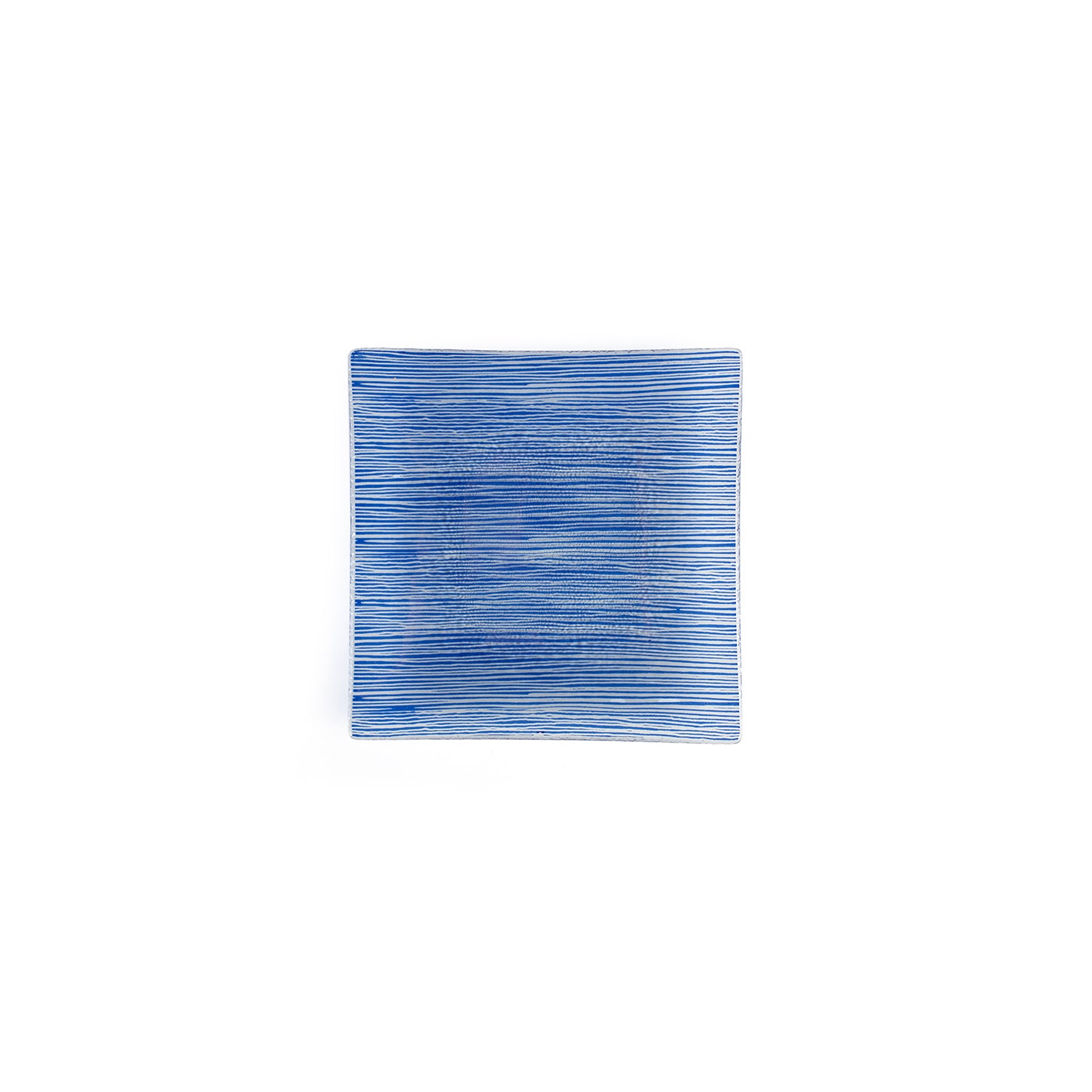 Glass Dinnerware 7.75" x 7.75" Square Blue Glass Plate (Set of 2)