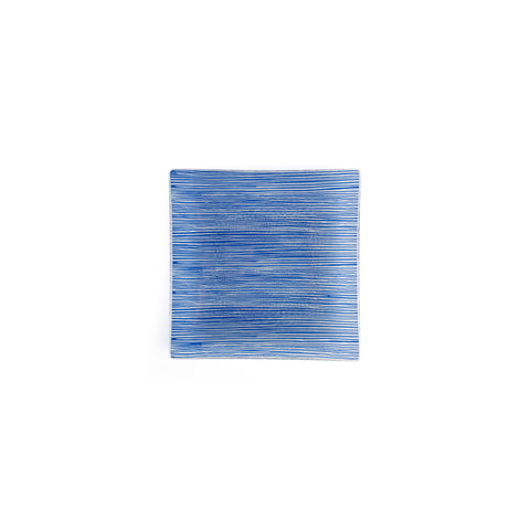 Glass Dinnerware 7.75" x 7.75" Square Blue Glass Plate (Set of 2)
