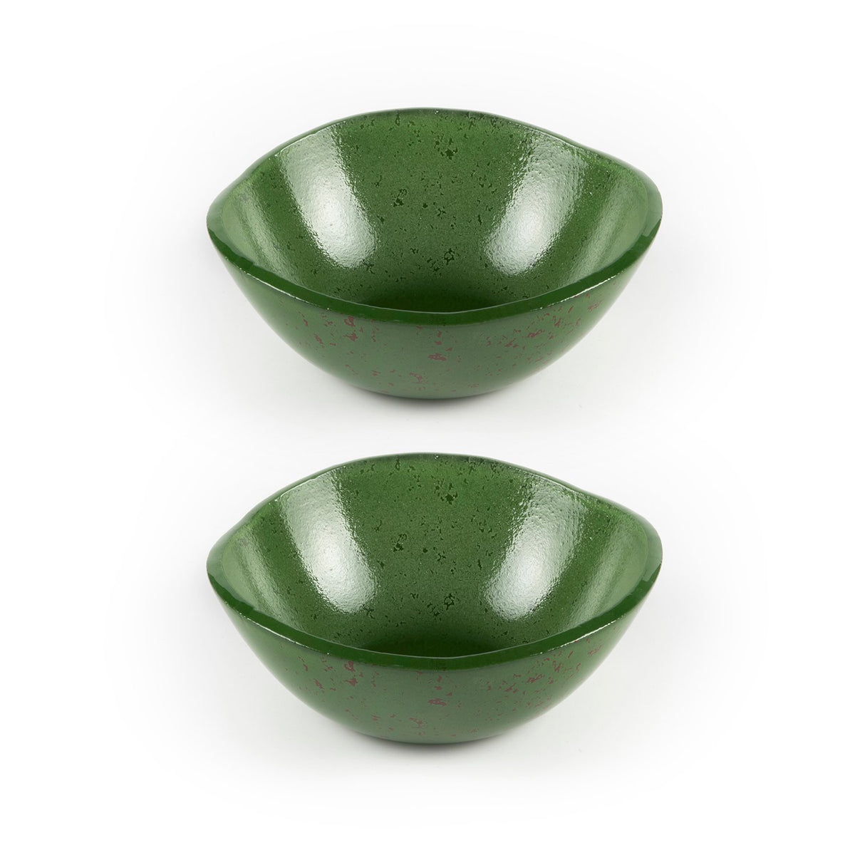 Turgla Fusion Glass dia.5.5" h:2" 14 oz. Round Basil Glass Bowl (Set of 2)
