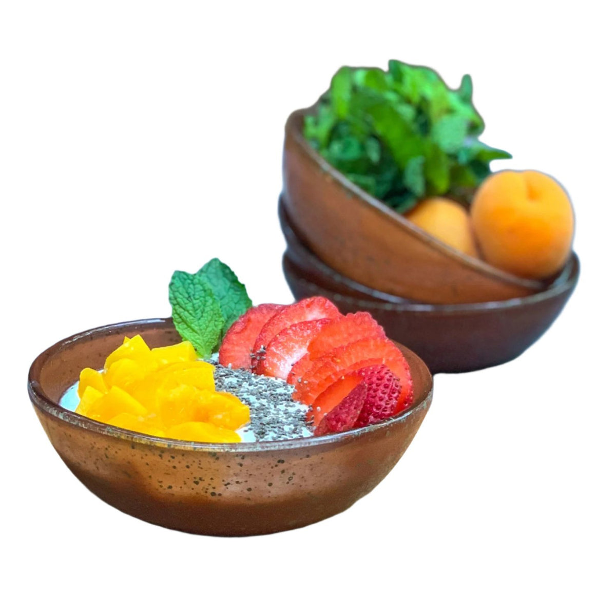 Turgla Fusion Glass dia.5.5" h:2" 14 oz. Round Paprika Glass Bowl (Set of 2)