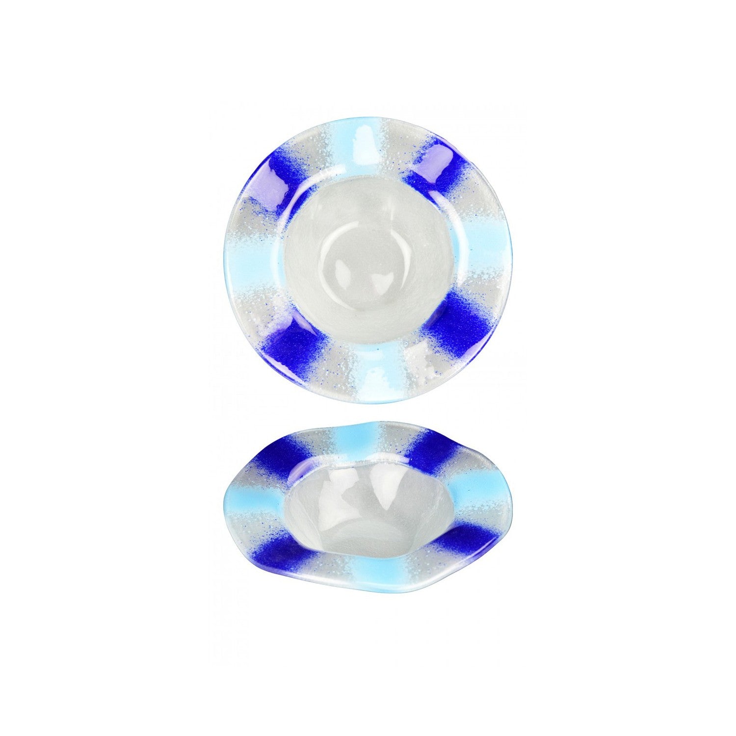 Turgla Fusion Glass dia.10.5" h:4" 24 oz. Round Frosted Glass Bowl (1 each)
