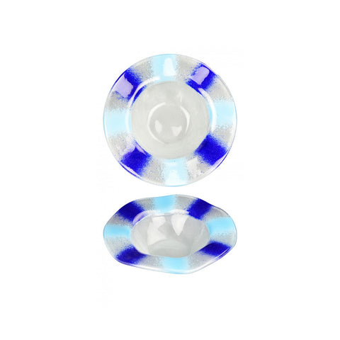 Turgla Fusion Glass dia.10.5" h:4" 24 oz. Round Frosted Glass Bowl (1 each)