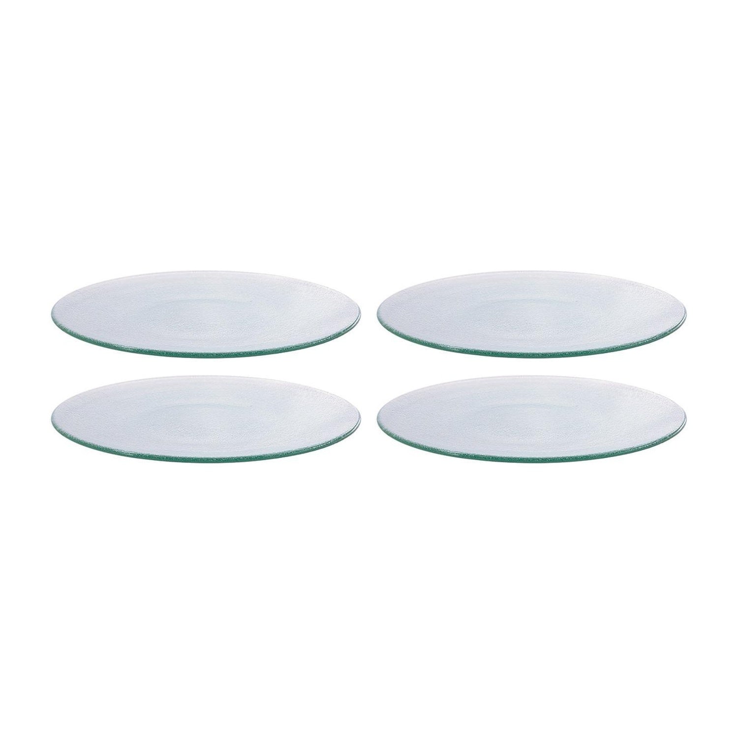 Glass Dinnerware dia.6" Round Clear Glass Plate (Set of 4)