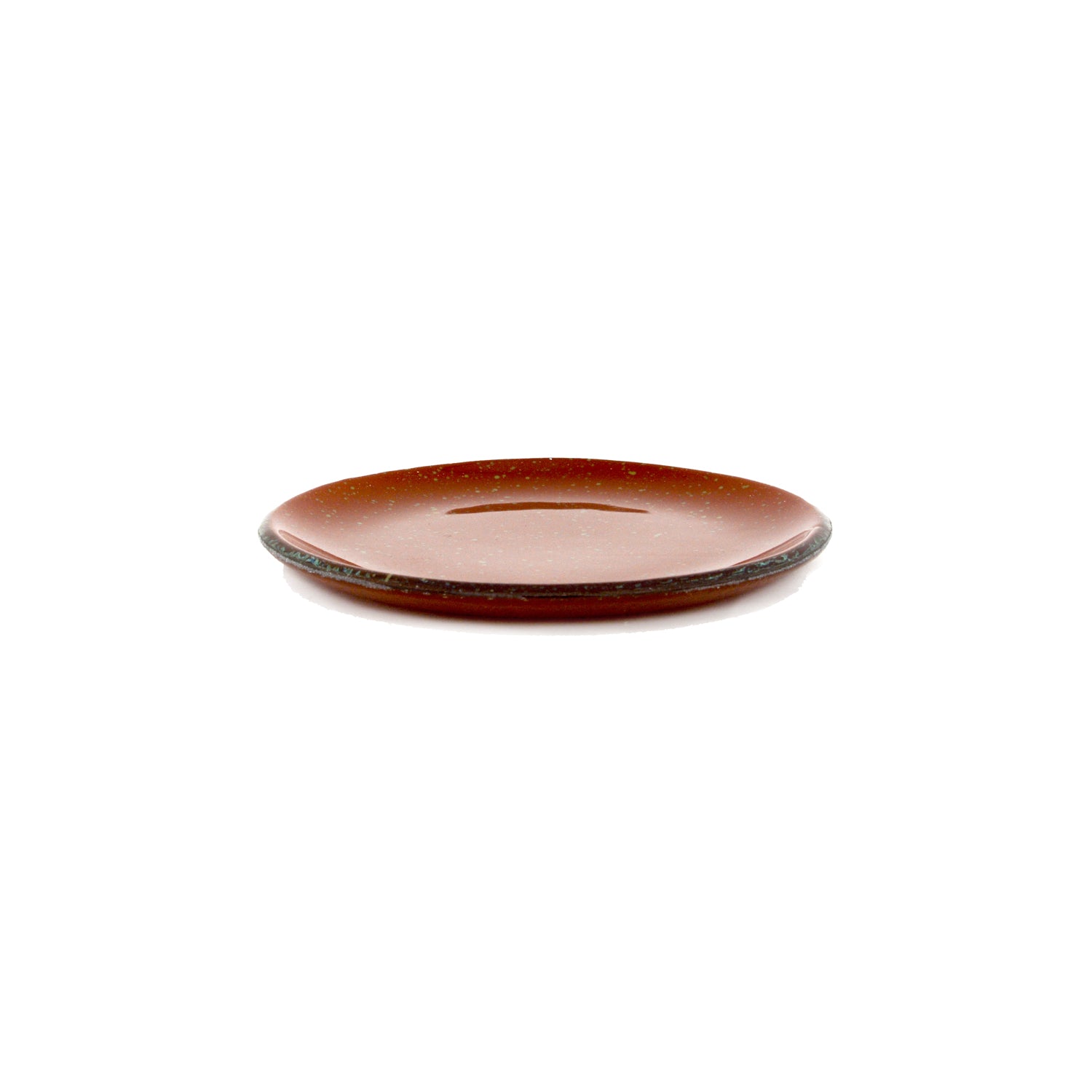 Turgla Fusion Glass dia.6.25" Round Paprika Glass Plate (Set of 4)