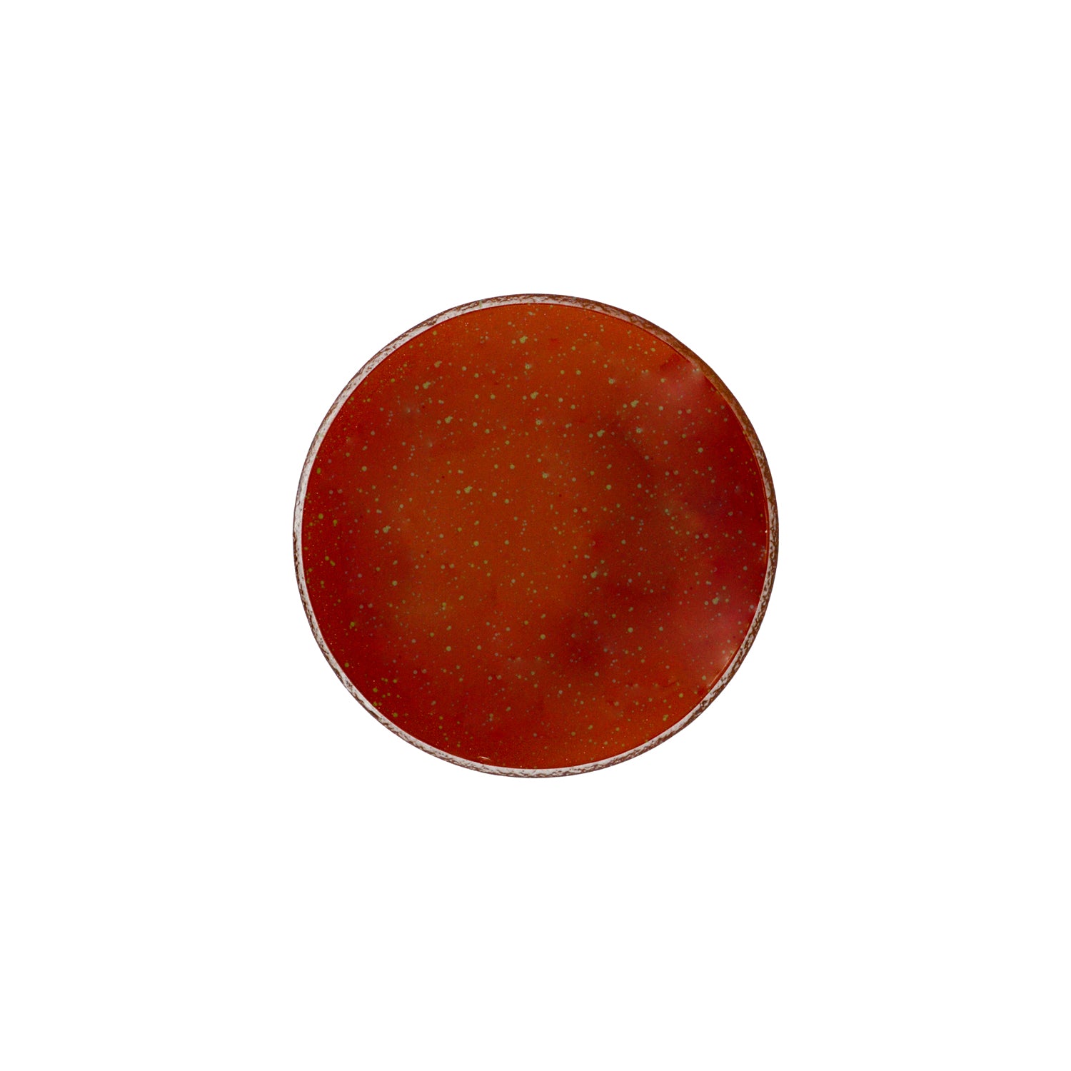 Turgla Fusion Glass dia.6.25" Round Paprika Glass Plate (Set of 4)