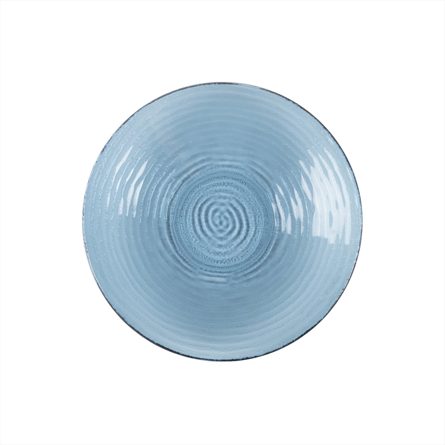 Glass Dinnerware dia.11.75" h:1.5" 32 oz. Round Transparent Blue Glass Bowl