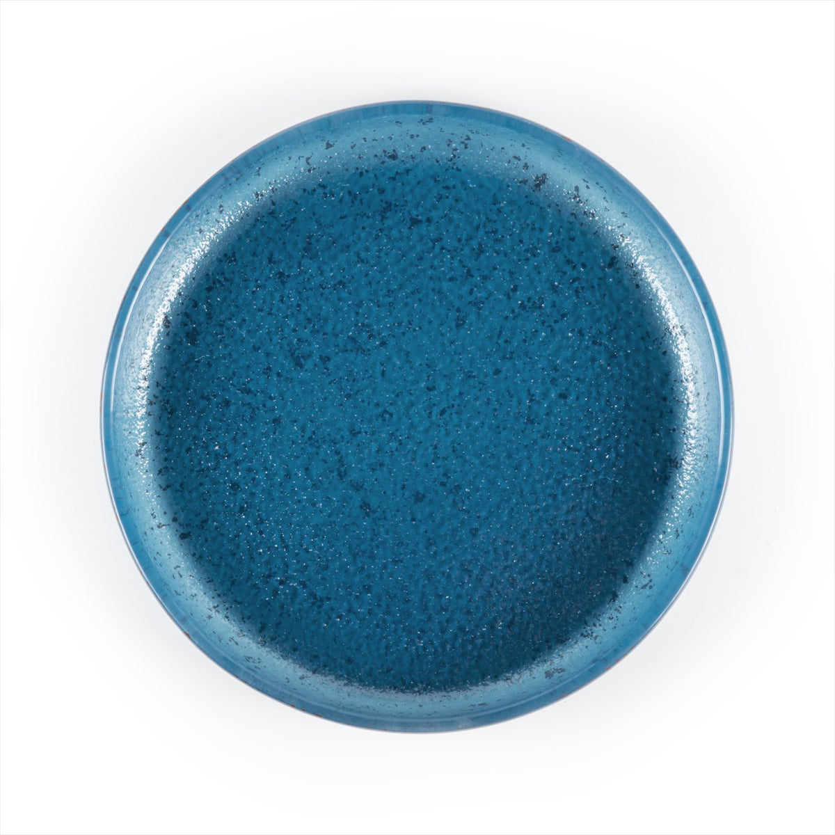 Turgla Fusion Glass dia.9.5" Round Blue Glass Plate (1 each)