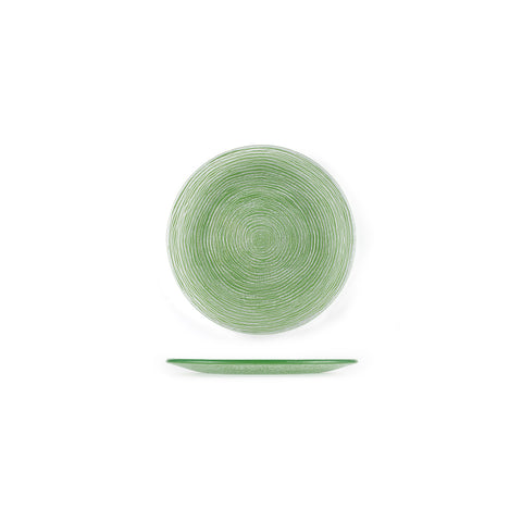 Glass Dinnerware dia.7.75" Round Green Glass Plate (Set of 2)