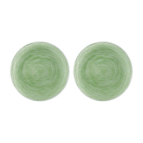 Glass Dinnerware dia.7.75" Round Green Glass Plate (Set of 2)