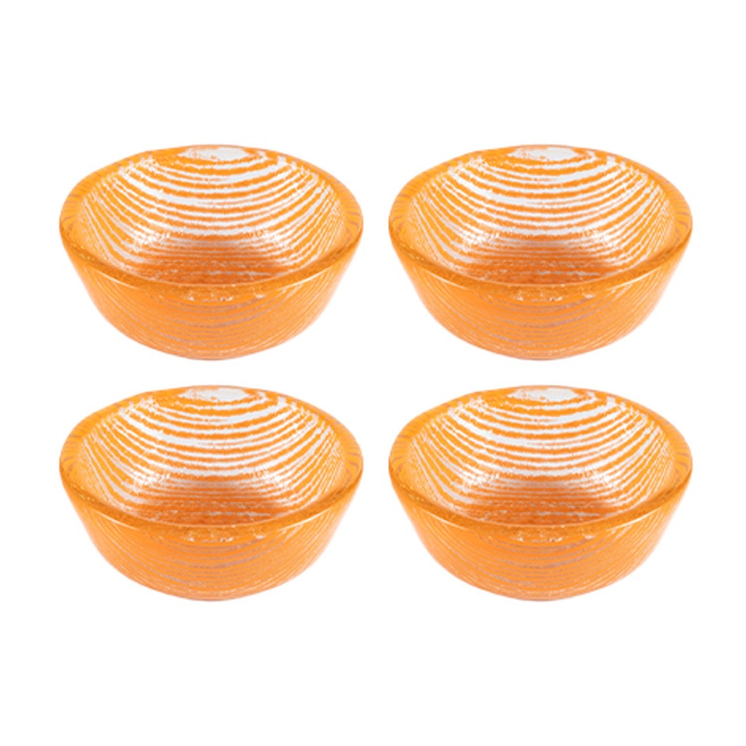 Glass Dinnerware dia.2.75" h:1.25" 4 oz. Round Orange Glass Ramekin (Set of 4)