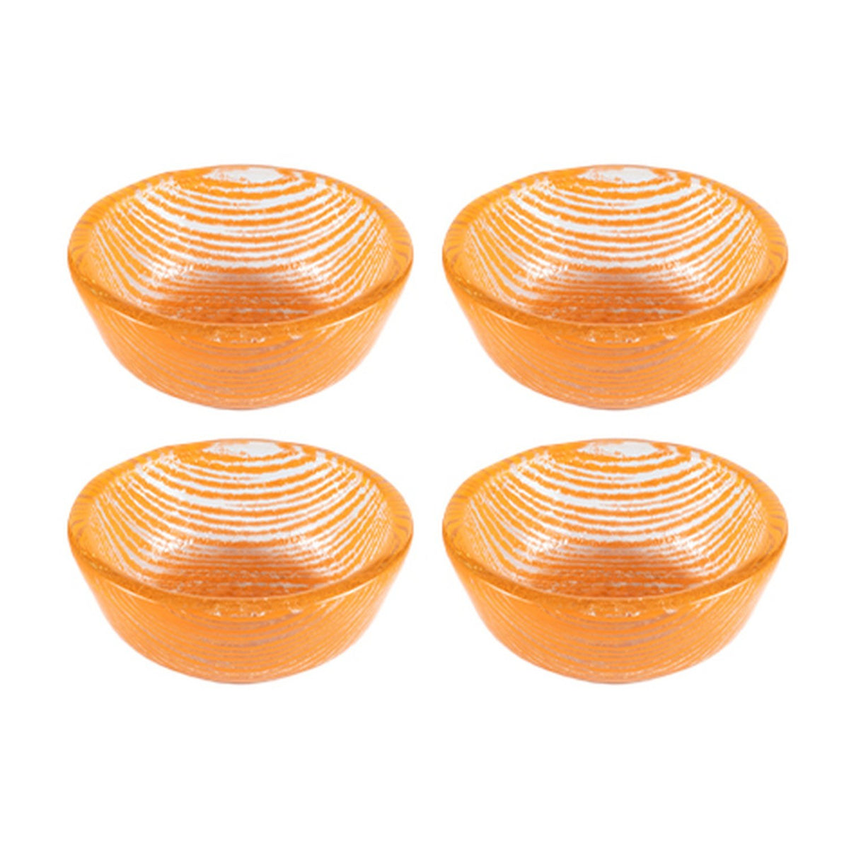 Glass Dinnerware dia.2.75" h:1.25" 4 oz. Round Orange Glass Ramekin (Set of 4)