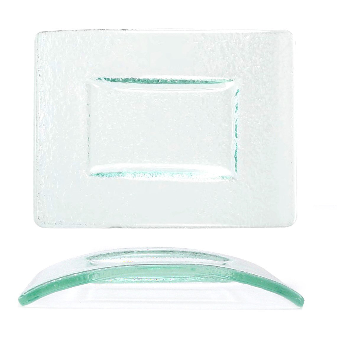 Glass Dinnerware 6" x 4" Rectangular Clear Glass Plate (Set of 4)