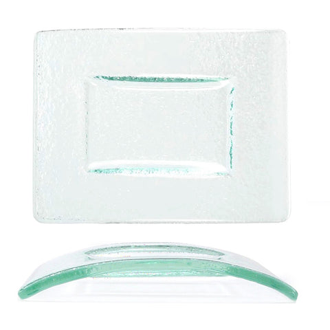 Glass Dinnerware 6" x 4" Rectangular Clear Glass Plate (Set of 4)