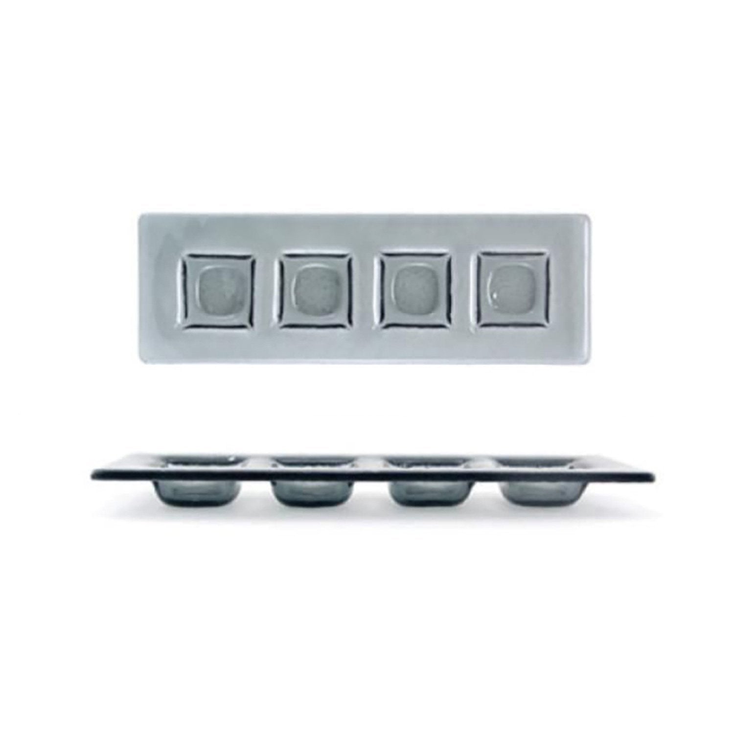 Turgla Fusion Glass 11.75" x 4" Rectangular Charcoal Glass Sectional Plate (Set of 2)