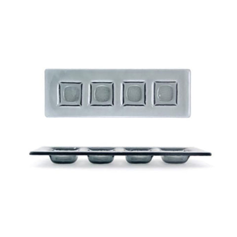 Turgla Fusion Glass 11.75" x 4" Rectangular Charcoal Glass Sectional Plate (Set of 2)