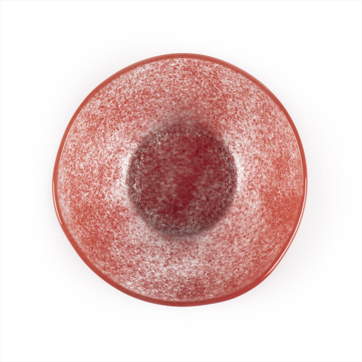 Turgla Fusion Glass dia.7.5" h:2.75" 20 oz. Round Red Glass Bowl (1 each)