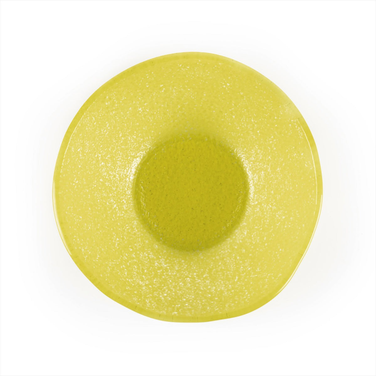 Turgla Fusion Glass dia.7.5" h:2.75" 20 oz. Round Yellow Glass Bowl (1 each)