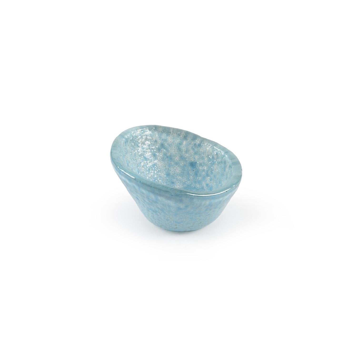 Turgla Fusion Glass dia.2.75" h:1.5" 2 oz. Round Blue Glass Ramekin