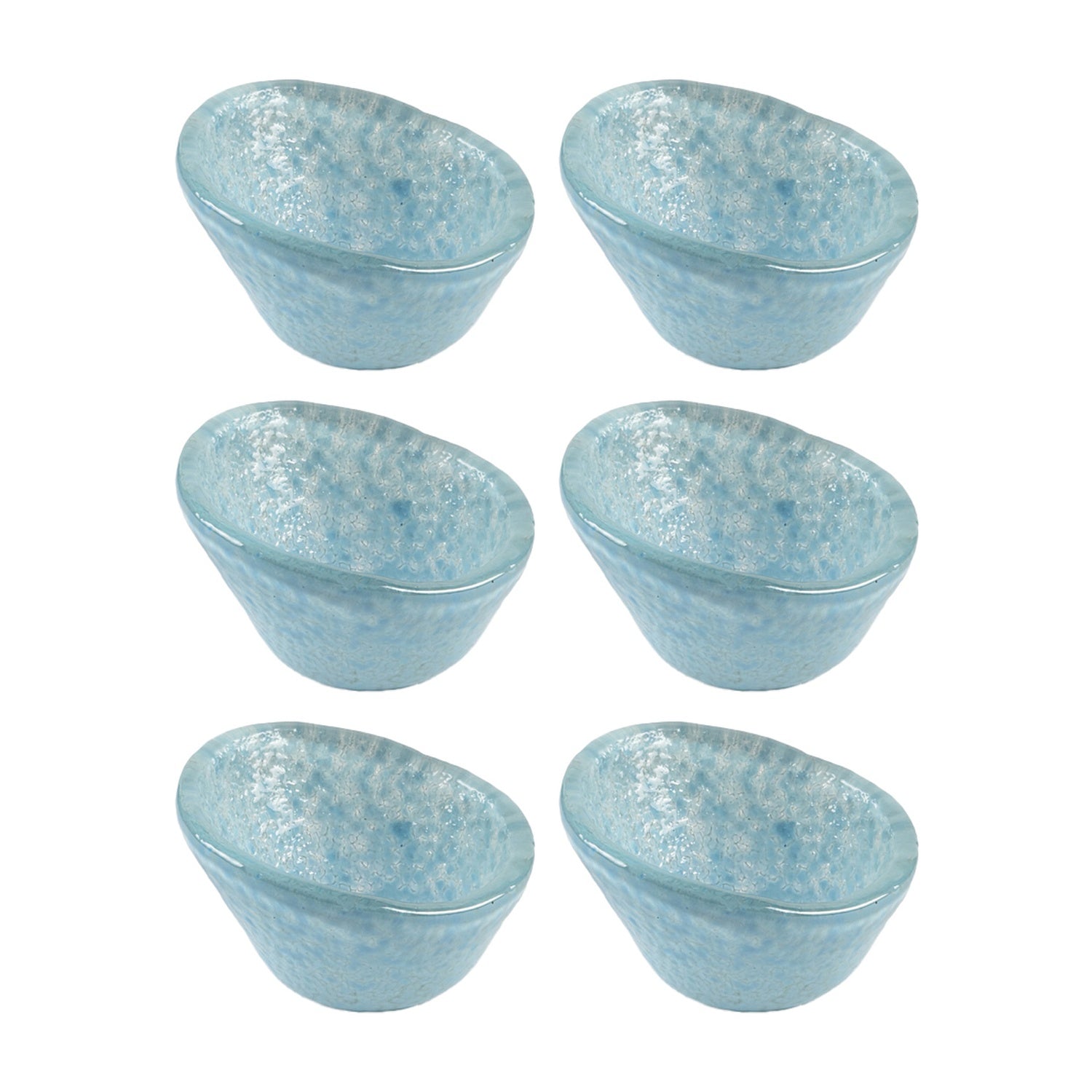 Glass Dinnerware dia.2.75" h:1.5" 2 oz. Round Blue Glass Ramekin (Set of 6)