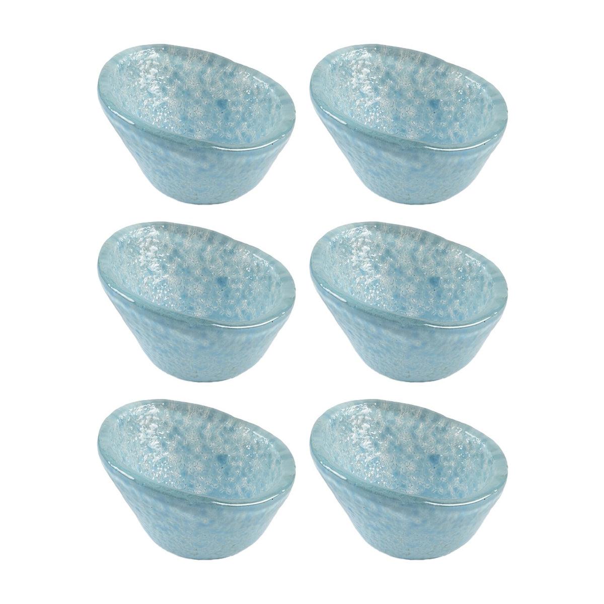Glass Dinnerware dia.2.75" h:1.5" 2 oz. Round Blue Glass Ramekin (Set of 6)