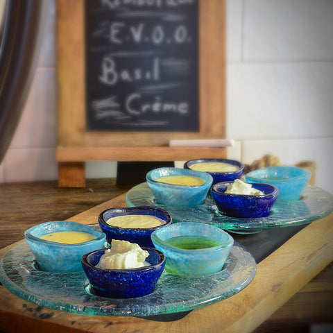 Glass Dinnerware dia.2.75" h:1.5" 2 oz. Round Blue Glass Ramekin (Set of 6)