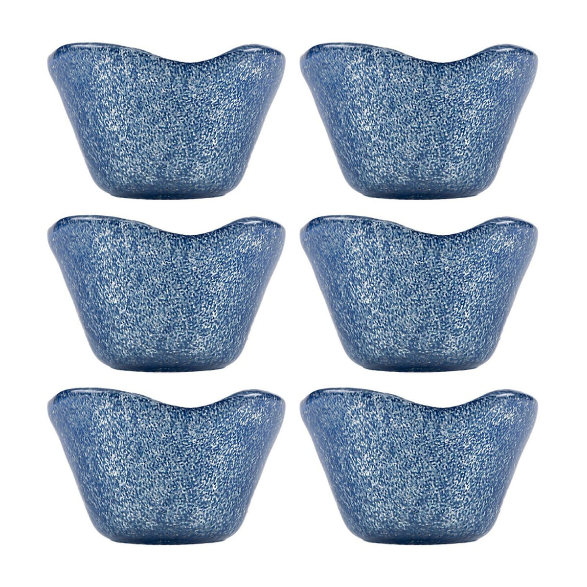 Glass Dinnerware dia.2.75" h:1.5" 2 oz. Round Blue Glass Ramekin (Set of 6)