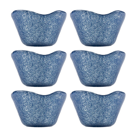 Glass Dinnerware dia.2.75" h:1.5" 2 oz. Round Blue Glass Ramekin (Set of 6)