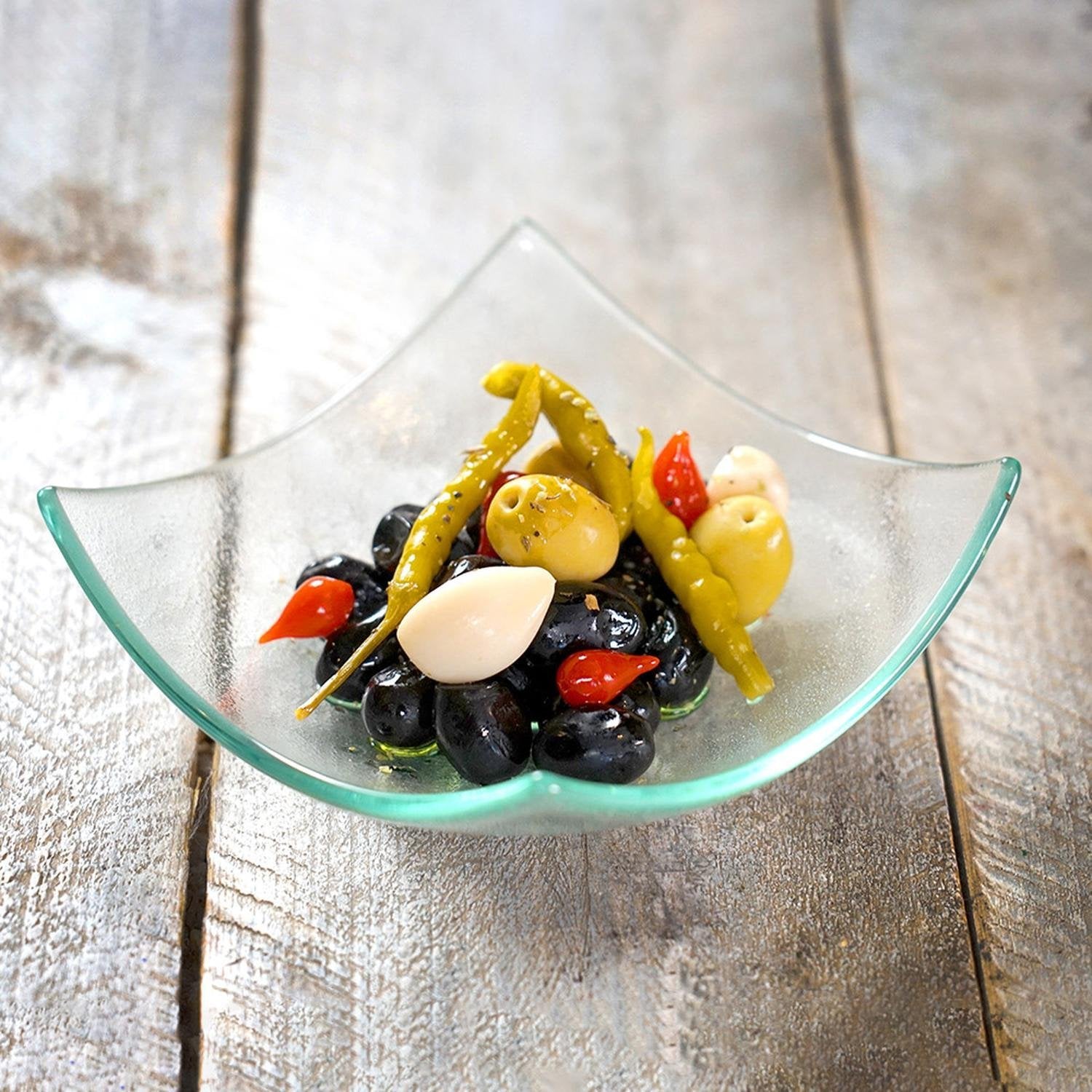 Turgla Fusion Glass 5.75" x 5.75" x h:2" 7 oz. Square Clear Glass Bowl (Set of 4)