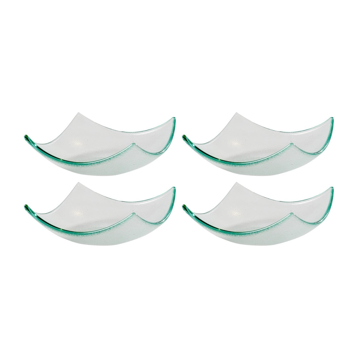 Turgla Fusion Glass 5.75" x 5.75" x h:2" 7 oz. Square Clear Glass Bowl (Set of 4)