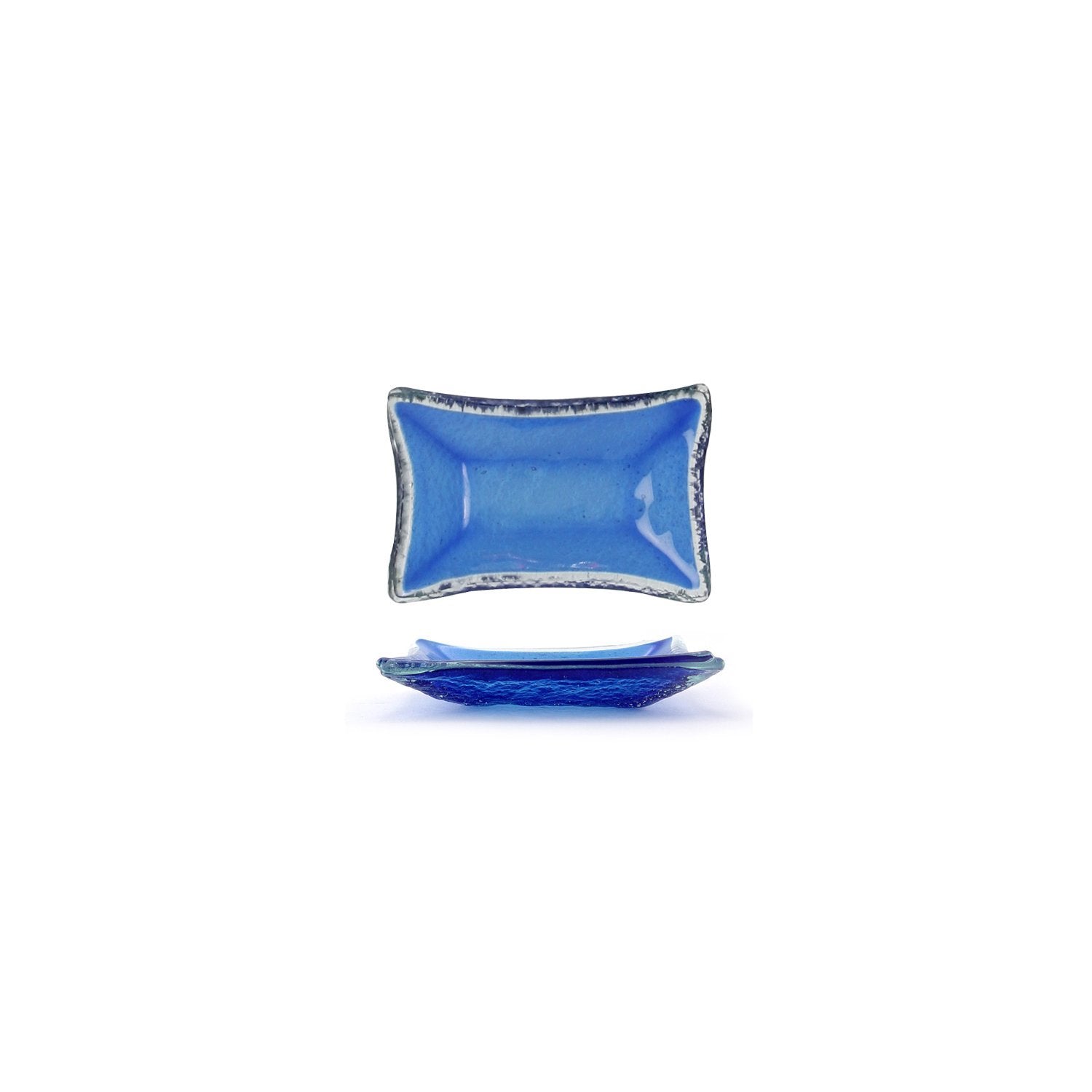 Rectangular Ramekin Turgla Fusion Glass Blue Ramekin 1 oz - Rectangular Shape – Turgla Home