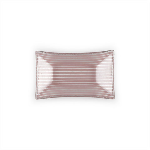 Glass Dinnerware 4.25" x 2.5" x h:0.5" 1 oz. Rectangular Pink Purple Glass Ramekin (Set of 6)